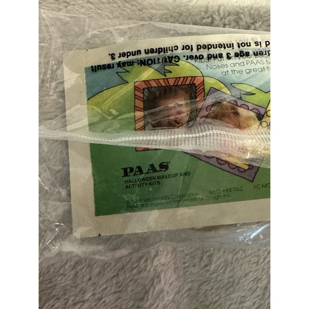 1987 McDonalds Paas Zoo-Face Masks Halloween Makeup‎ Activity Lot of 3